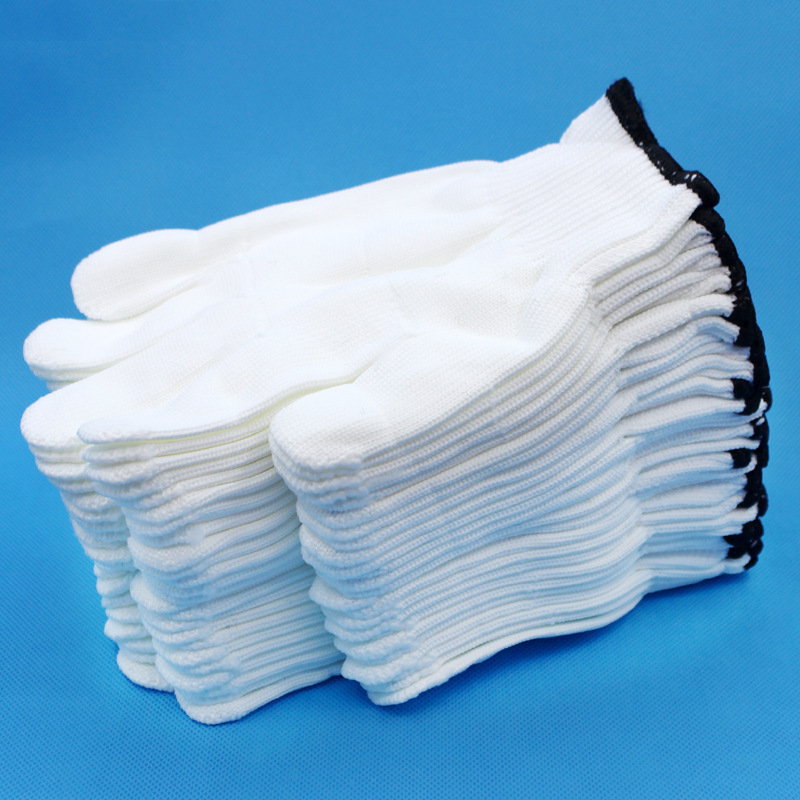 工厂批发用磨尼龙加厚手套700gA级尼龙丝工地工作手套