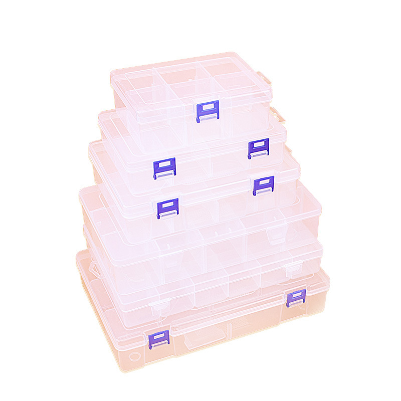10 GRS 24 GRS multi transparente portátil desmontable caja de piezas de plástico juguetes de cuentas herramientas de hardware joyería caja de almacenamiento Item Picture