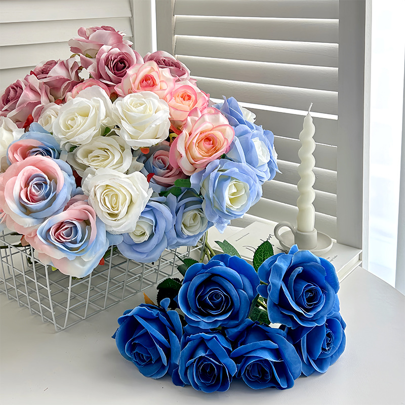 假花/5朵塑膠花/塑膠花/仿真花/塑料仿真花细节图