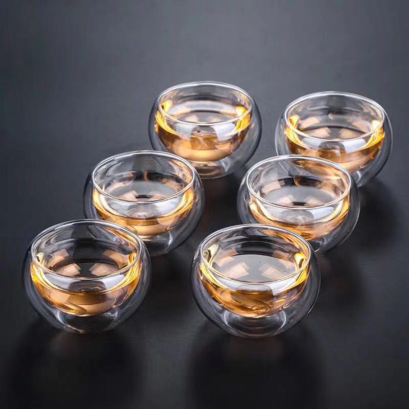 Factory wholesale of glass small tea cups, tea tasting cups, magnolia cups, heat-resistant Gongfu tea cups, thickened small tea cups with handles details Picture