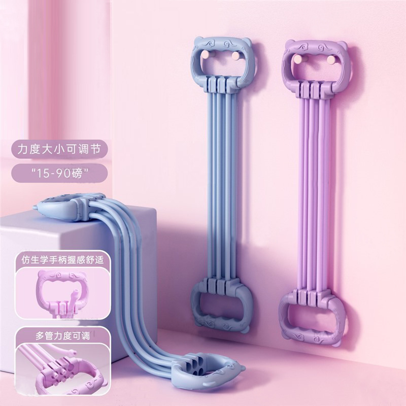 Adjustable weight 8-shaped resistance band, women's shoulder-opening and back-shaping six-strand home fitness resistance band, 8-shaped back training resistance rope details Picture