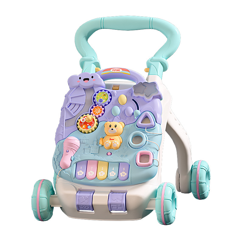 Baby walker anti-O-shaped leg, multi-functional anti-drop and anti-rollover, girls and boys, adjustable walking stroller toy Item Picture