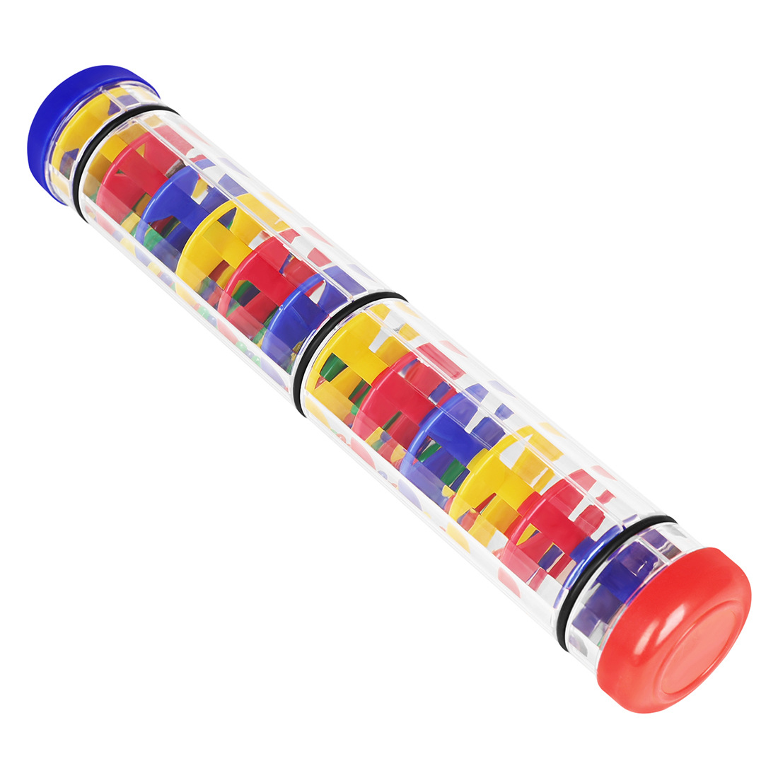 Cross-border three-section rain sound tube, Orff sand tube, sound tube, hand-cranked children's rain sound device, rainbow hourglass, rain sound simulator details Picture