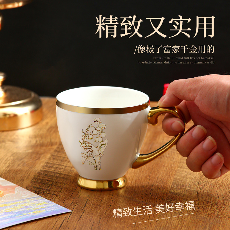 New lily of the valley insulated cup set for Christmas gifts to employees, wedding and birthday souvenirs, and practical for best friends Application Scenario