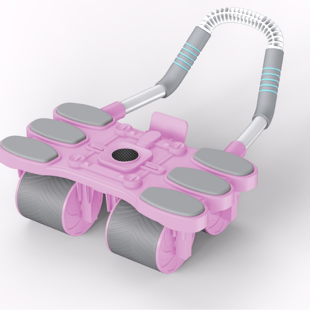 Cross-border abdominal muscle wheel with automatic rebound and increased elbow support, abdominal muscle wheel with abdominal contraction and abdominal muscle curl, four-wheel roller fitness Item Picture