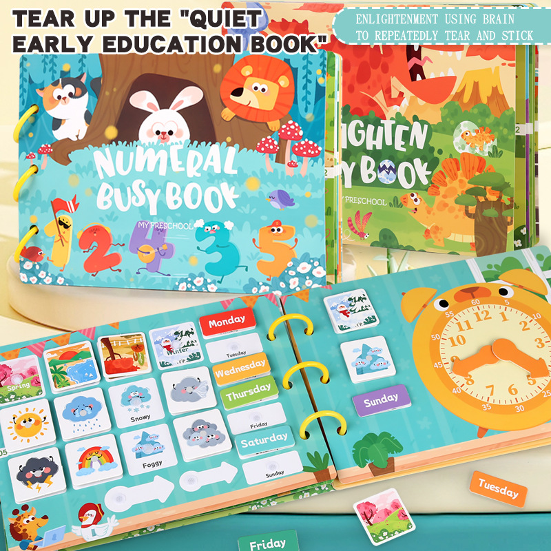 Animal sticker books, children's educational enlightenment game books, and fun sticker books for concentrating training of children aged 3 to 6