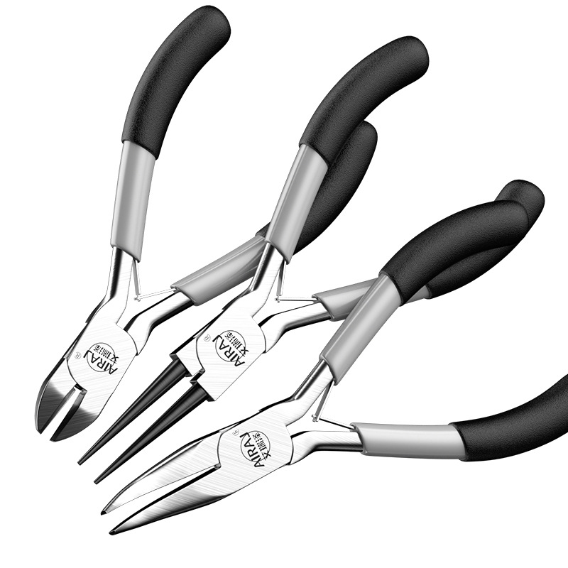 Mini pliers, 5-inch multi-functional pointed-nose pliers, pliers, hand high-hardness wire cutters, electrician wire strippers, mini pliers Item Picture