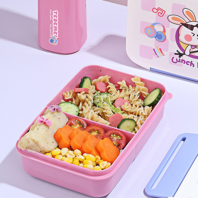 Lunch box and water cup set, specially designed for primary and secondary school students, sealed and compartments lunch box, can be heated in the microwave, leak-proof lunch box Specification image