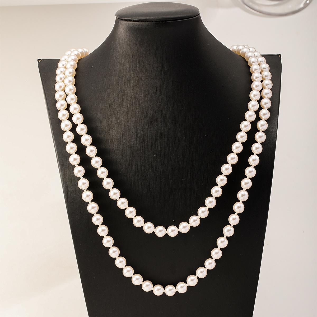 娜莎高品质玻璃珍珠长款毛衣链轻奢高级感可叠戴毛衣链长款秋冬