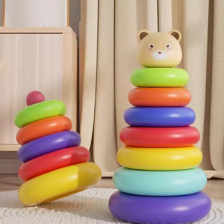 儿童彩虹塔套圈圈早教玩具1一2周岁半婴儿宝宝叠叠乐套圈产品图