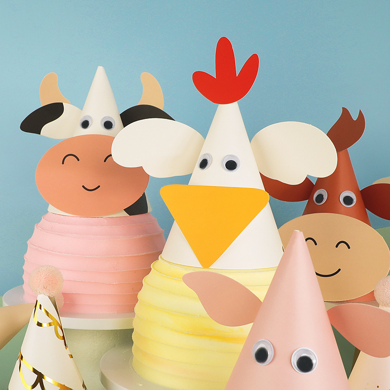 Birthday hats, birthday party supplies, paty fluffy ball hats, velvet ball hats, cake hats, party hats, small gifts Application Scenario