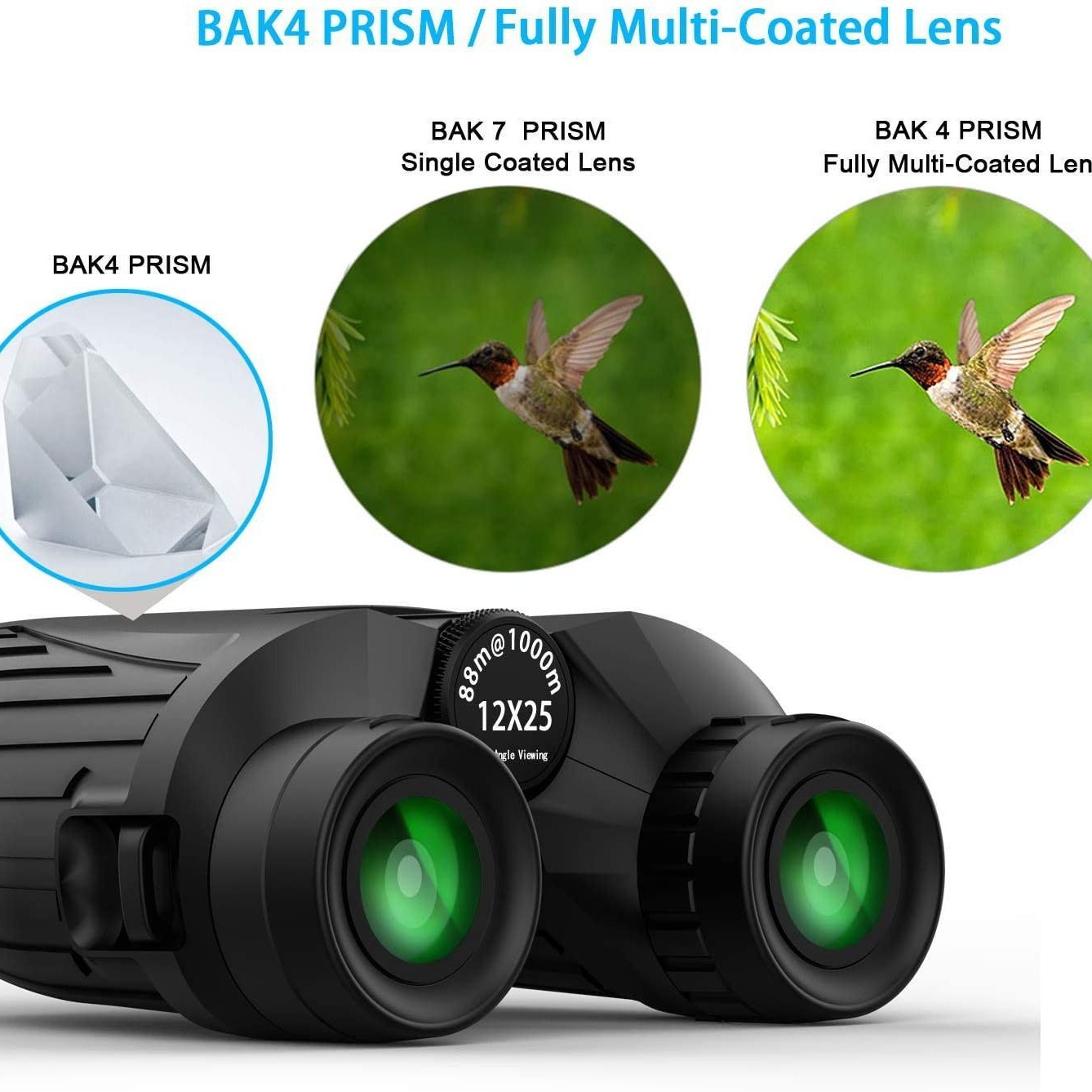 热销新款12X25保罗双筒望远镜微光夜视便携高清高倍儿童成人儿童产品图