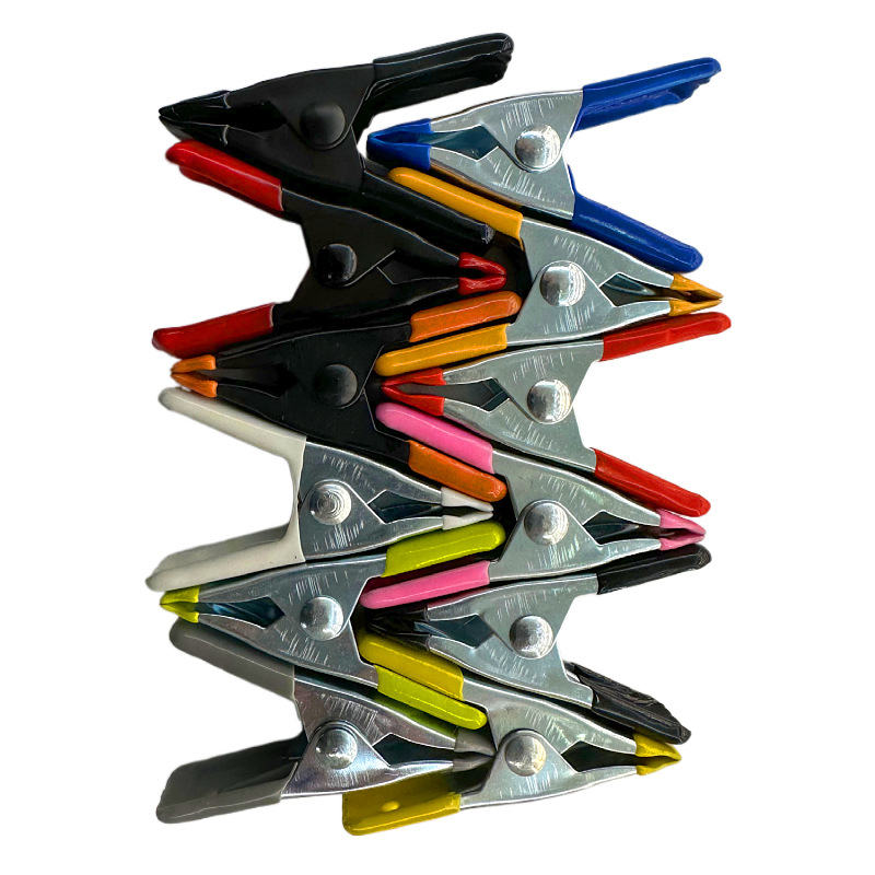 Cross-border bestseller DIY 2-inch metal mini A-shaped spring clip, 5cm woodworking clip, plastic-coated wedding clip, effortless for home use Item Picture