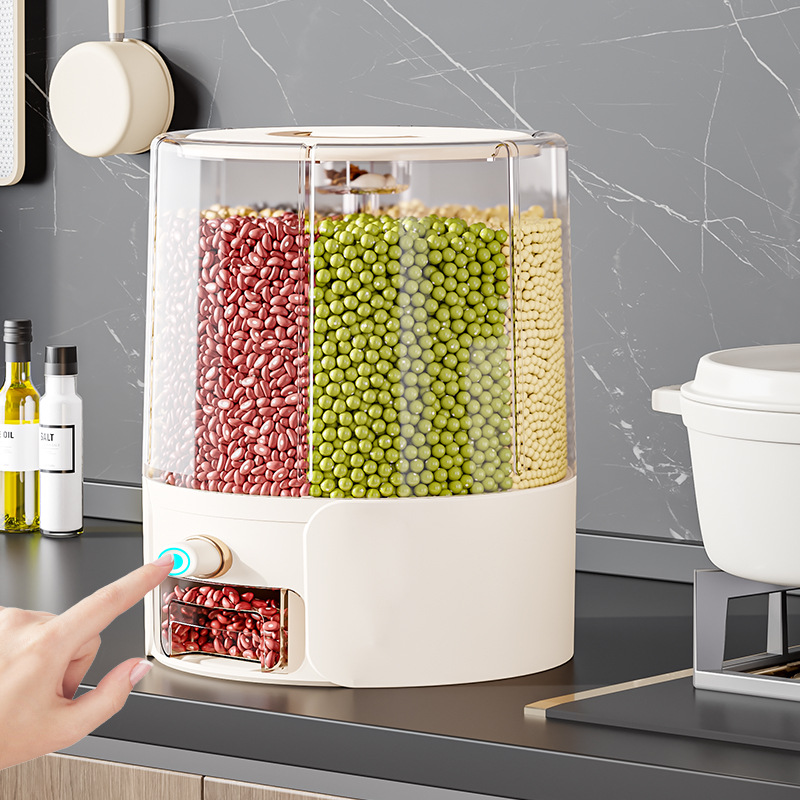Rice bucket, five-grain storage box, rotating seal, insect-proof and moisture-proof, household food-grade storage grain 2026 new style