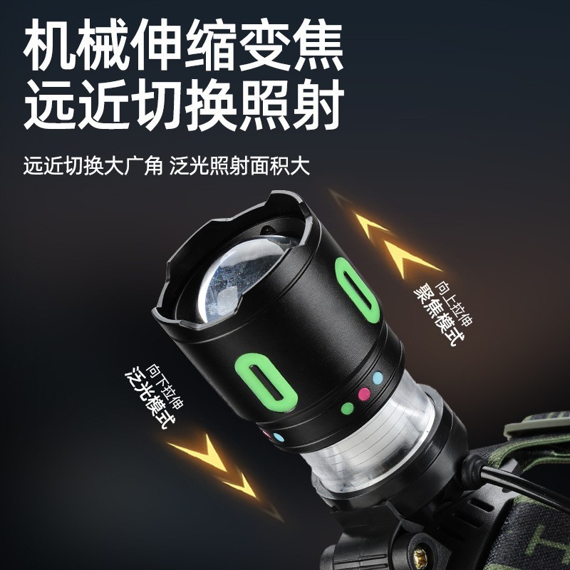 White Laser High-Intensity Headlamp, Outdoor Zoom Long-Range Camping Atmosphere Light, Night Riding And Fishing Led Long-Range Headlamp Specification drawing