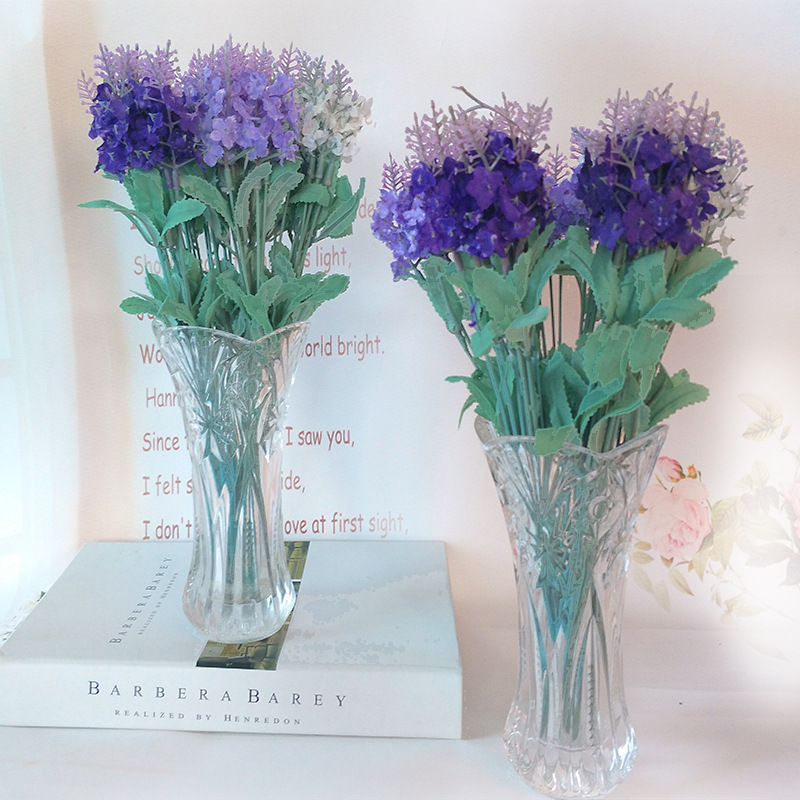 Dove artificial flowers, artificial lavender, European-style country, Provence 10-head lavender home living room decoration details Picture