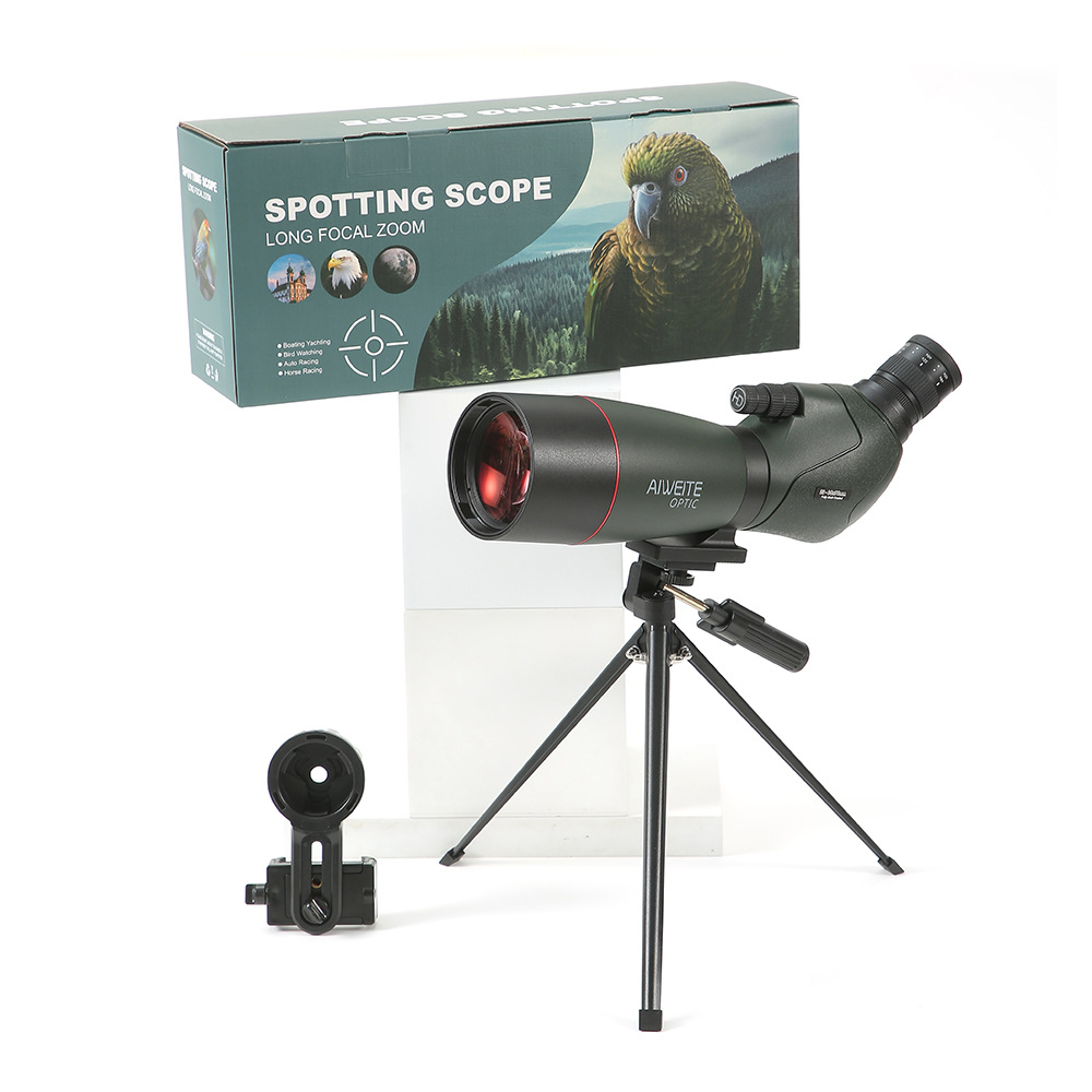 New 20-60x70 dark green monocular telescope, high-power high-definition ED astronomical telescope, large-aperture bird-watching mirror