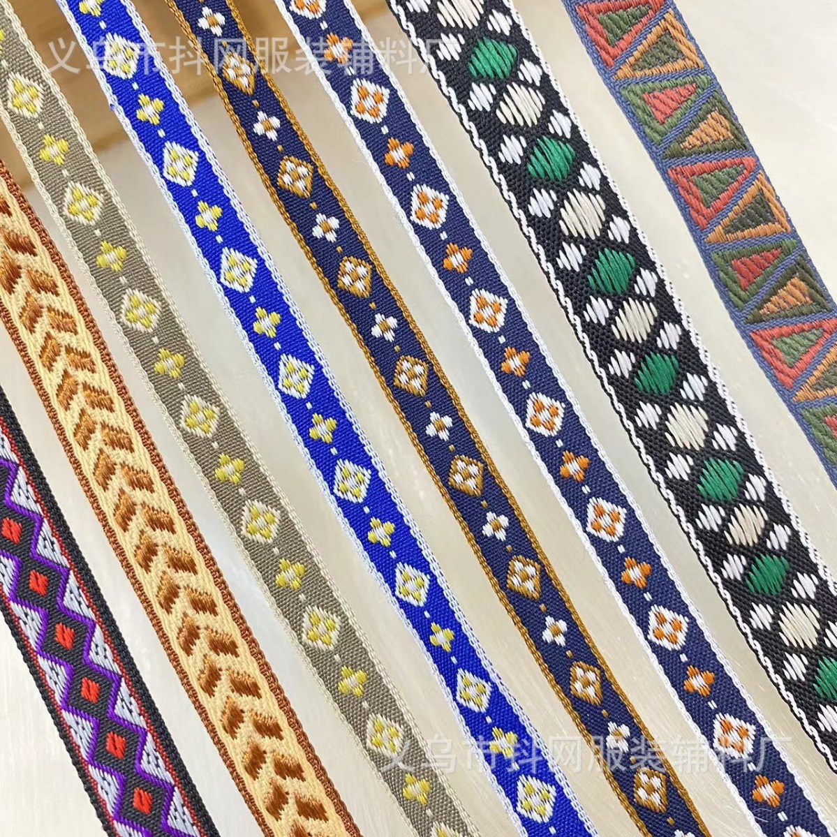 1-1.7公分小菱形民族风提花刺绣织带发饰头饰演出服装辅料礼盒