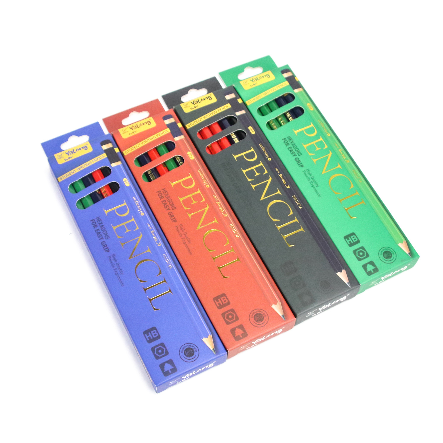 Yalong Classic Design HB Pencil 12-piece set, hexagonal, acceptable LOGO design Application Scenario