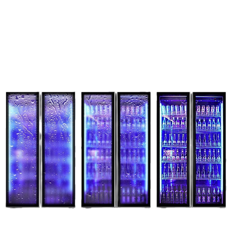 Commercial full-screen standing wine cabinet, three-color lighting for bars and KTVS, beverage refrigeration cabinet, large-capacity beer display cabinet Item Picture