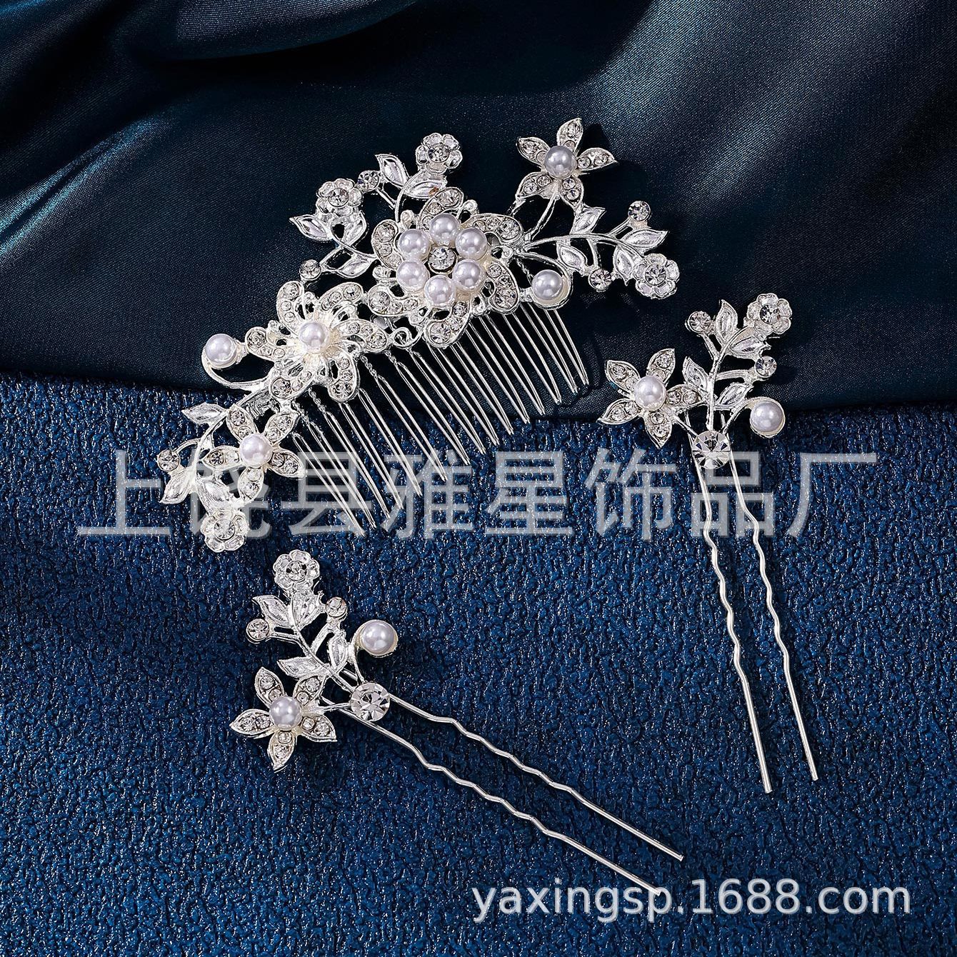 Yaxing Factory Direct sales of new diamond silver princess headwear, wedding gowns and evening gowns, super shiny crystal artistic girls' hair combs Specification image