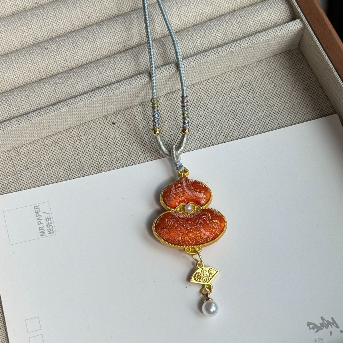 非遗手工仿宋锦名家如意葫芦毛衣链精致古风高级感项链新中式女款产品图