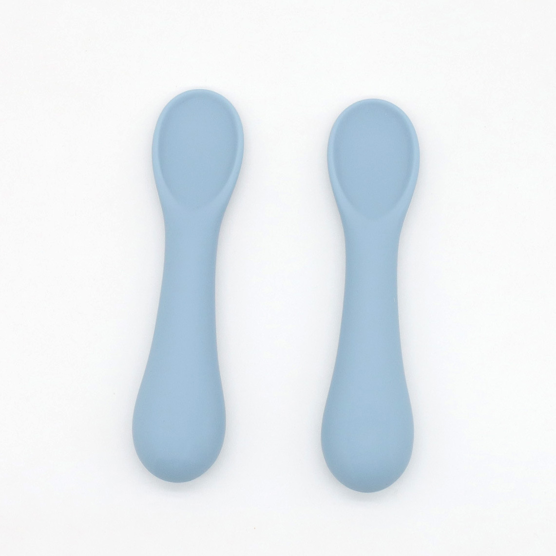 跨境热销宝宝学吃饭训练勺子一体成型婴儿喂养辅食短柄硅胶软勺子详情图4