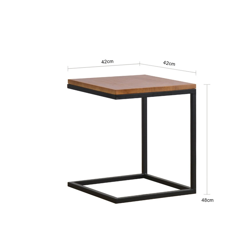 边几角几复古风格铁艺防锈做旧小方桌实木茶几角几高档沙发边桌白底实物图