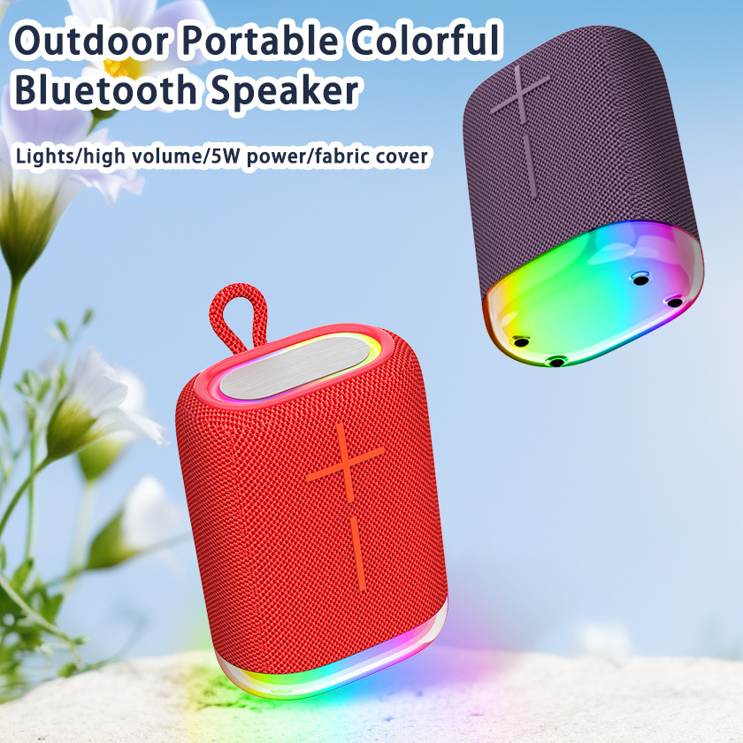 New Bluetooth speaker, small, high-quality, high-power subwoofer, outdoor portable camping speaker, cross-border gift