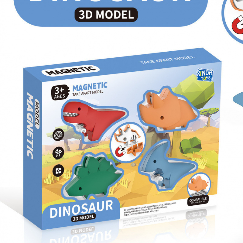 Cross-border magnetic animal building blocks for children's educational assembly of small dinosaur toys Application Scenario