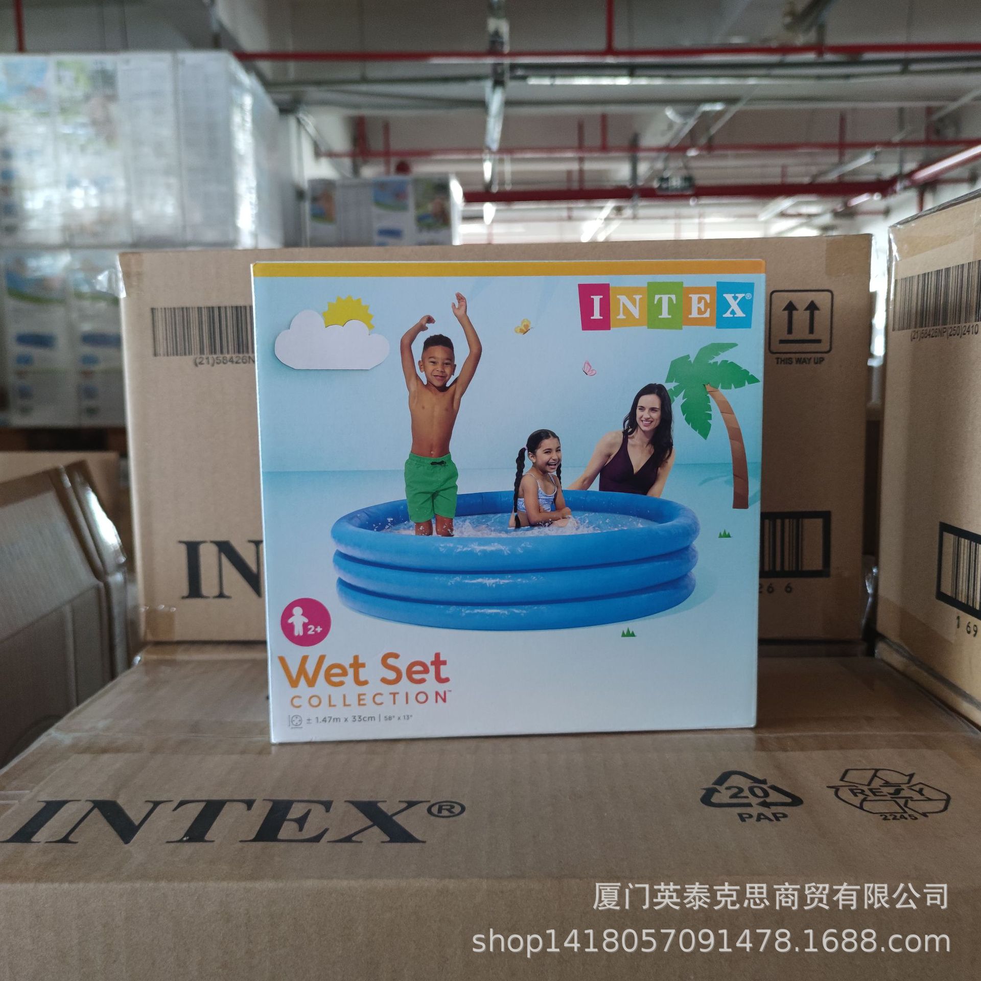 American Crystal blue inflatable water pool, ball pool, children's water play pool, home bath, children's swimming pool Specification image