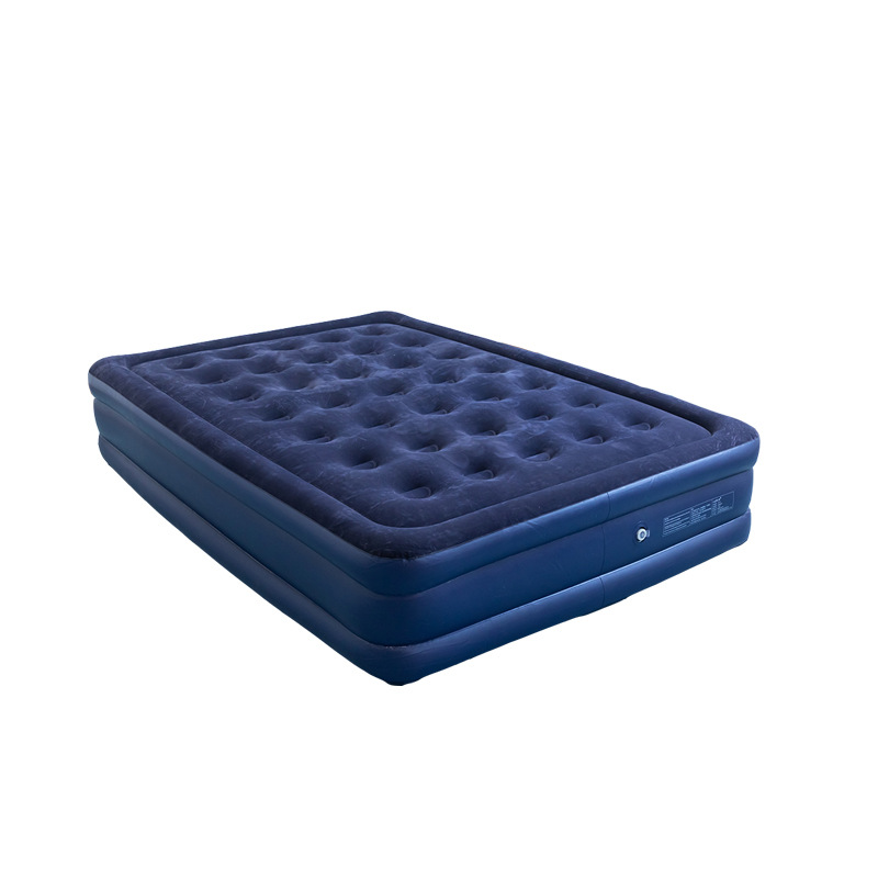 户外植绒充气床单人露营床懒人打地铺帐篷床垫家用双人午睡充气床白底实物图