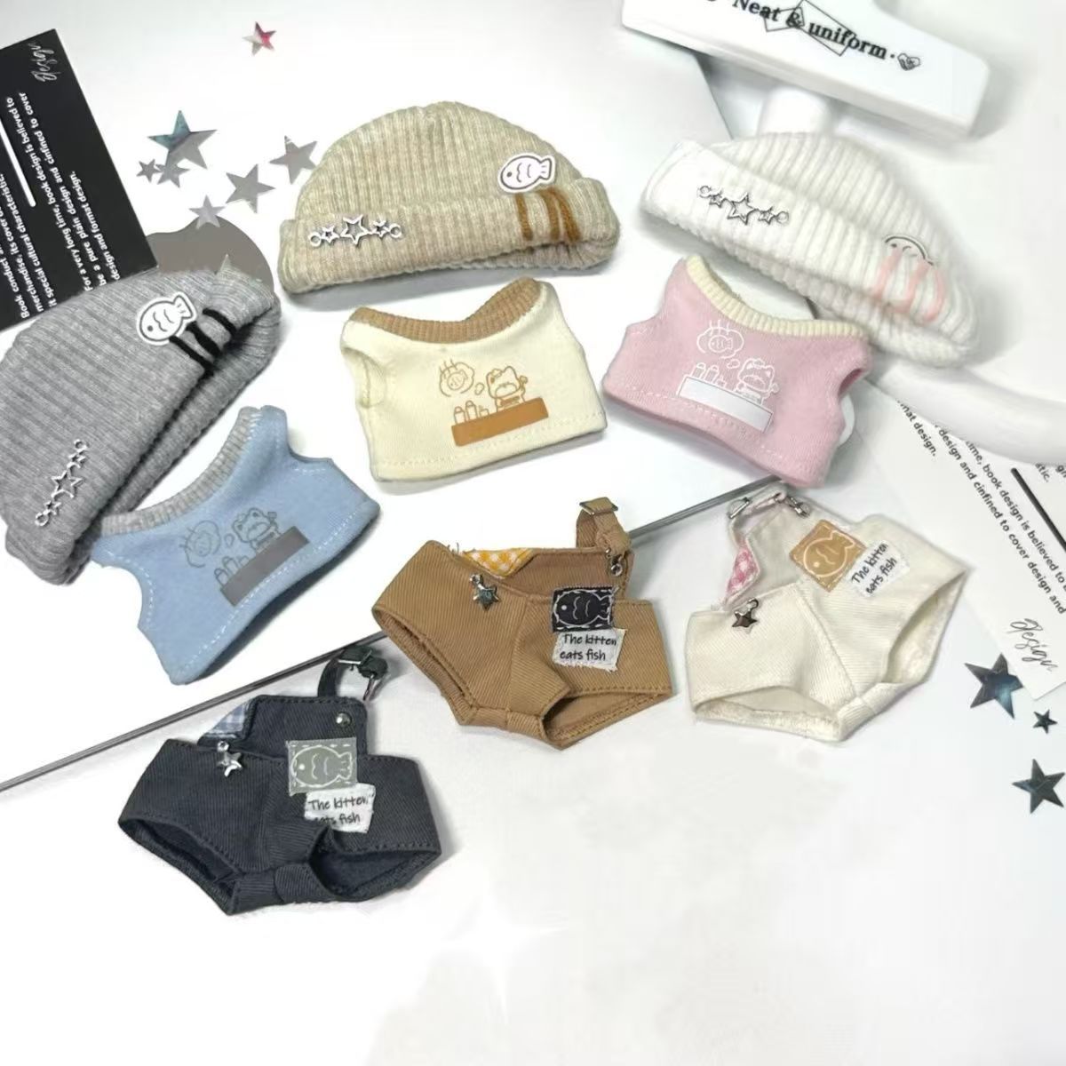 10Cm Cute Overalls Set For Kids, Normal Body, Sea Star Plush Doll Replacement Set, Cool And Stylish Kids Wholesale