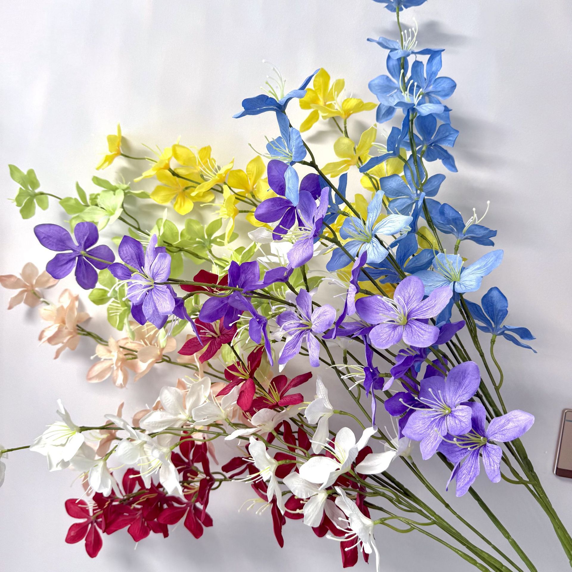 仿真花长枝垂丝茉莉婚庆婚礼堂吊顶挑高路引插花装饰花酒店假花