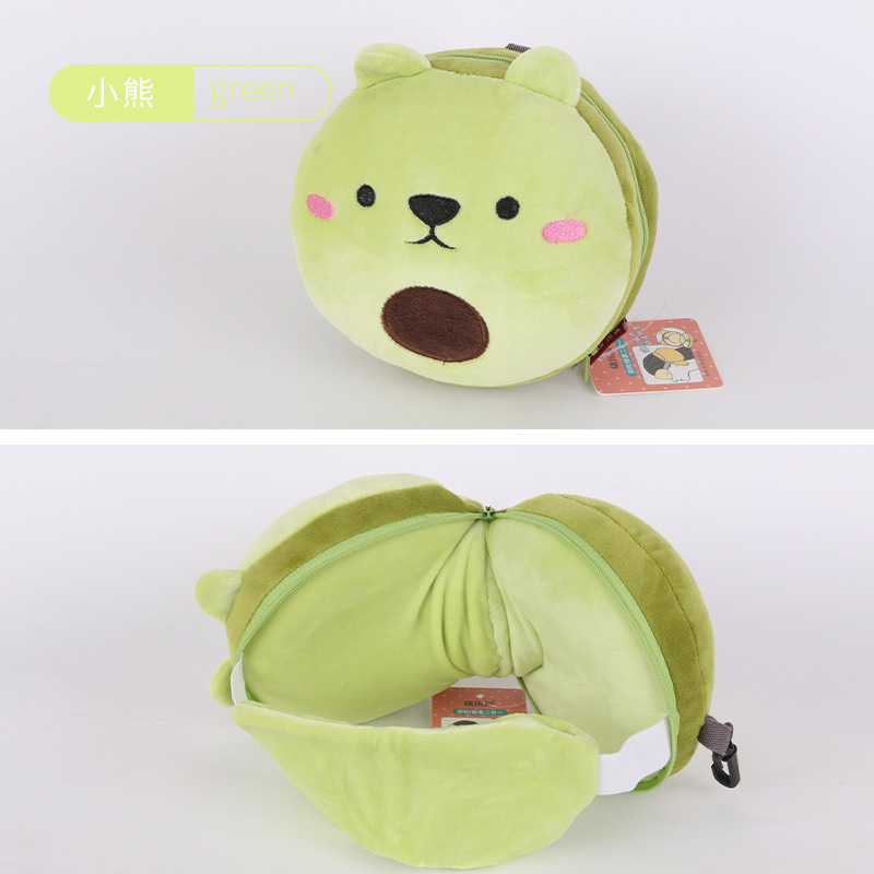 新款卡通多功能眼罩便携颈枕二合一午休毛绒可爱卡通睡眠细节图