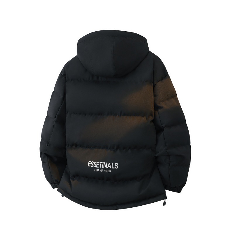 Cross-border new 2025 winter new hooded cotton-padded jacket, a trendy thickened cold-proof and warm cotton-padded jacket for young and middle-aged men