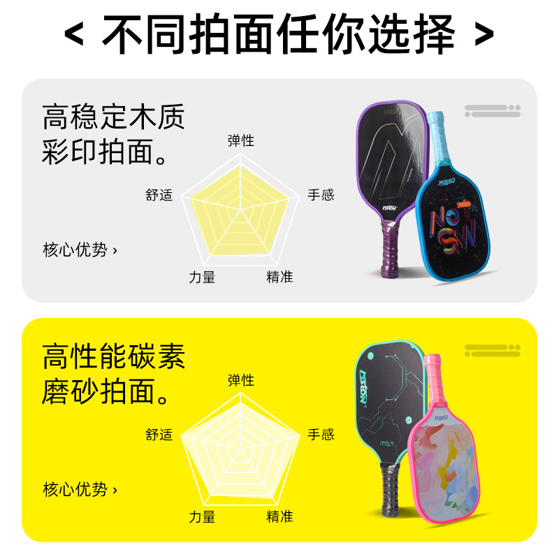 A beginner's guide to American Lion pickleball rackets: Poplar wood double rackets, carbon fiber Pickleball rackets, professional single rackets Specification image