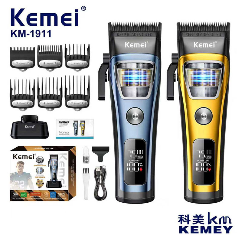 工厂定制科美理发器发廊专用KM-1911跨境电推剪外转子电机理发剪