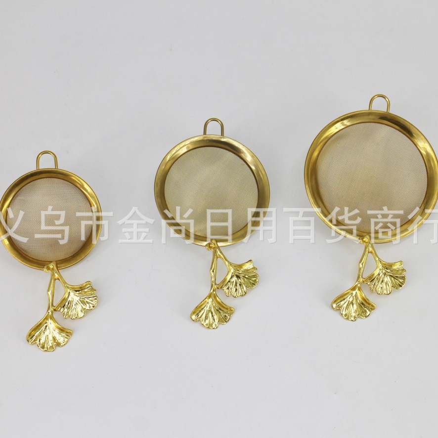 家用厨房奶茶豆浆蜂蜜超细糖筛杏叶柄不锈钢过滤网手持式面粉筛细节图