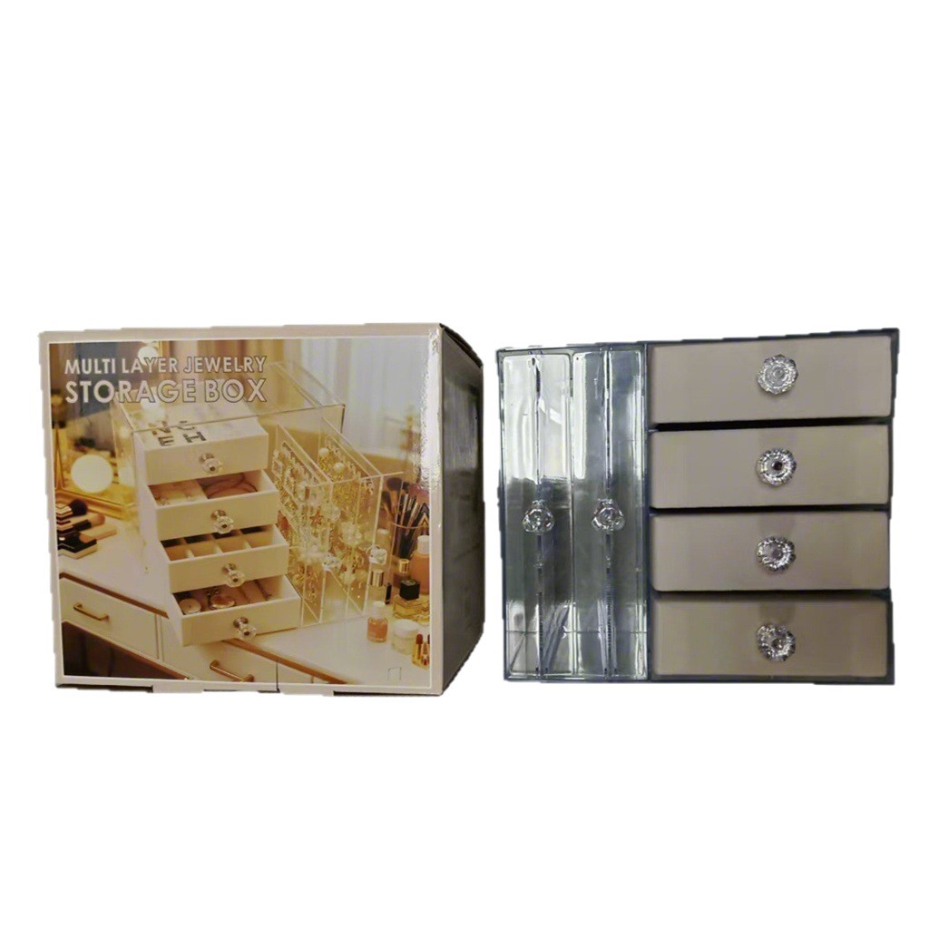 Jewelry storage box, earrings, necklaces, rings, hair accessories, ear clips, high-end and exquisite multi-layer anti-oxidation display rack Item Picture