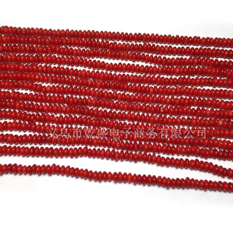 DIY jewelry accessories for optimizing coral red beaded semi-finished products, flat beads, loose beads and isolation beads bracelets details Picture