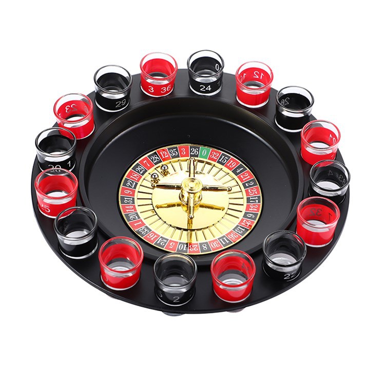 Russian wine wheel, KTV, bar and nightclub supplies, drinking, game and entertainment props, Russian roulette 16 cups Item Picture