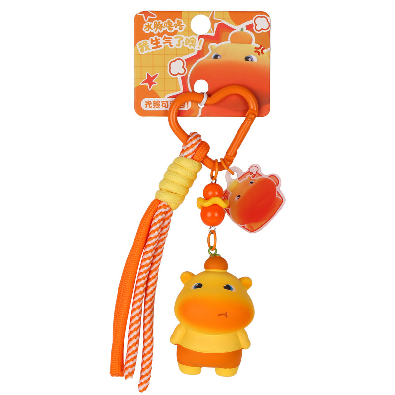 Creative genuine capybara Lulu UV light color-changing red temperature keychain student schoolbag pendant small gift Item Picture