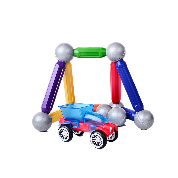【 Processing and Customization 】76pcs magnetic pipe magnetic rod toys, children's early education airplane car building blocks wholesale Item Picture