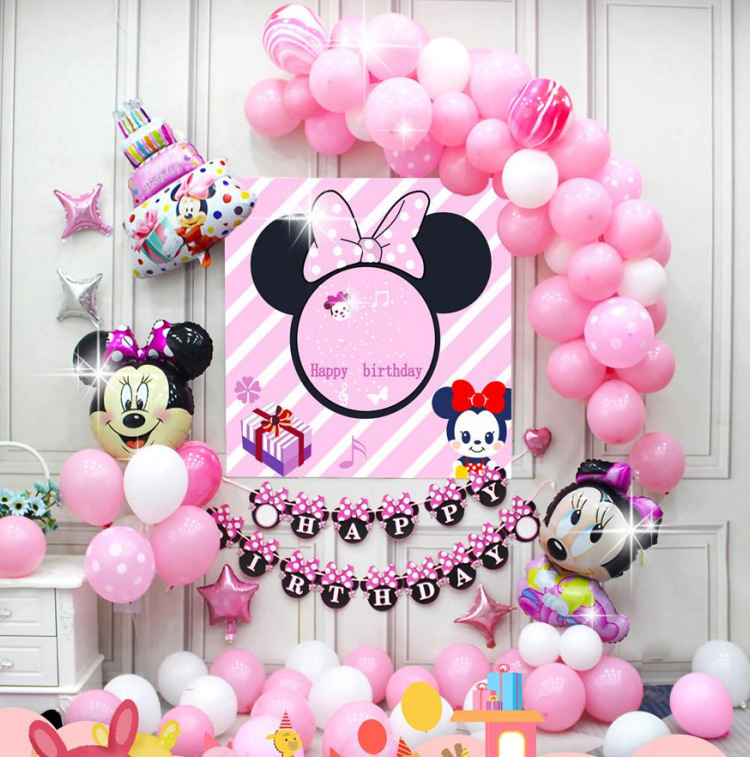 Cartoon and anime-themed party birthday balloon set for children, boys and girls, background wall, scene arrangement and decoration supplies details Picture