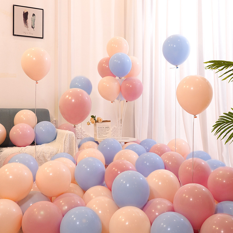 Wholesale of balloons in macaron color, thickened, non-toxic and explosion-proof, for shopping mall stores, event decoration, scene arrangement, and multiple colors details Picture