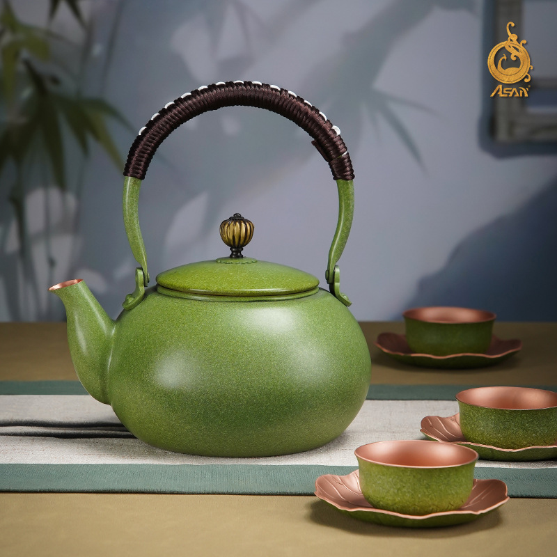 厂家直销紫铜茶壶《春暖花开茶礼套装》泡茶烧水壶养身小茶具套装