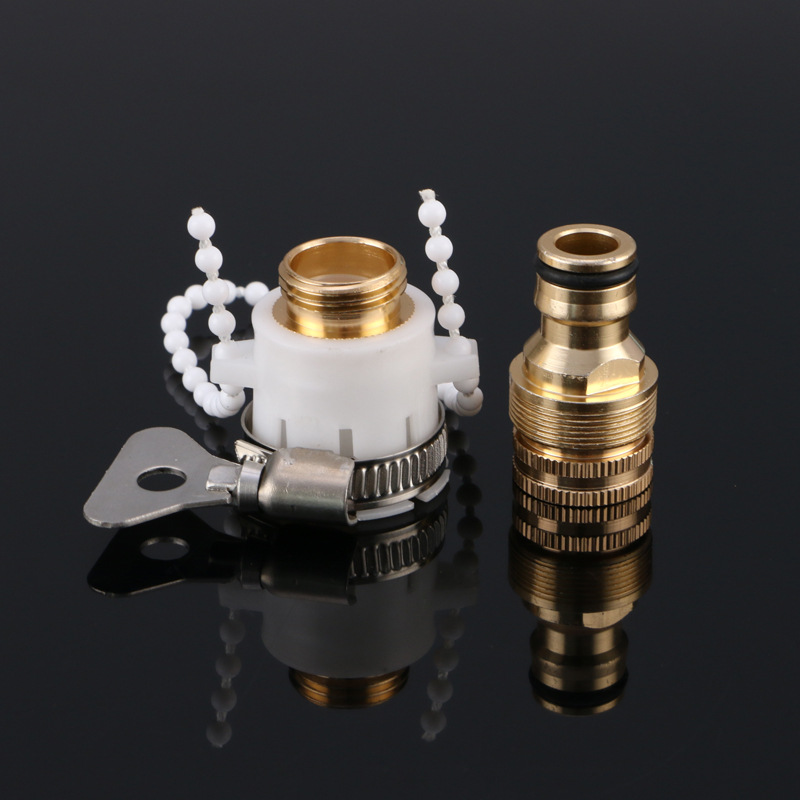 厂家供应合金镀铜多功能水龙头接头奶嘴型接头3件套4分转换台盆接细节图