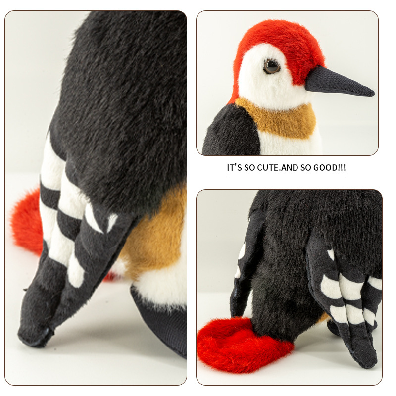 Zoo simulation toys, woodpecker simulation dolls, plush toys, pet dolls are cute, strange and super adorable Specification image