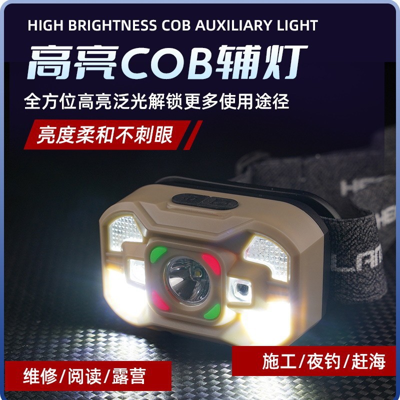Induction headlamp, long-lasting lithium battery, outdoor strong light, high lumen, outdoor dedicated fishing lamp, head-mounted flashlight, mining lamp Specification image